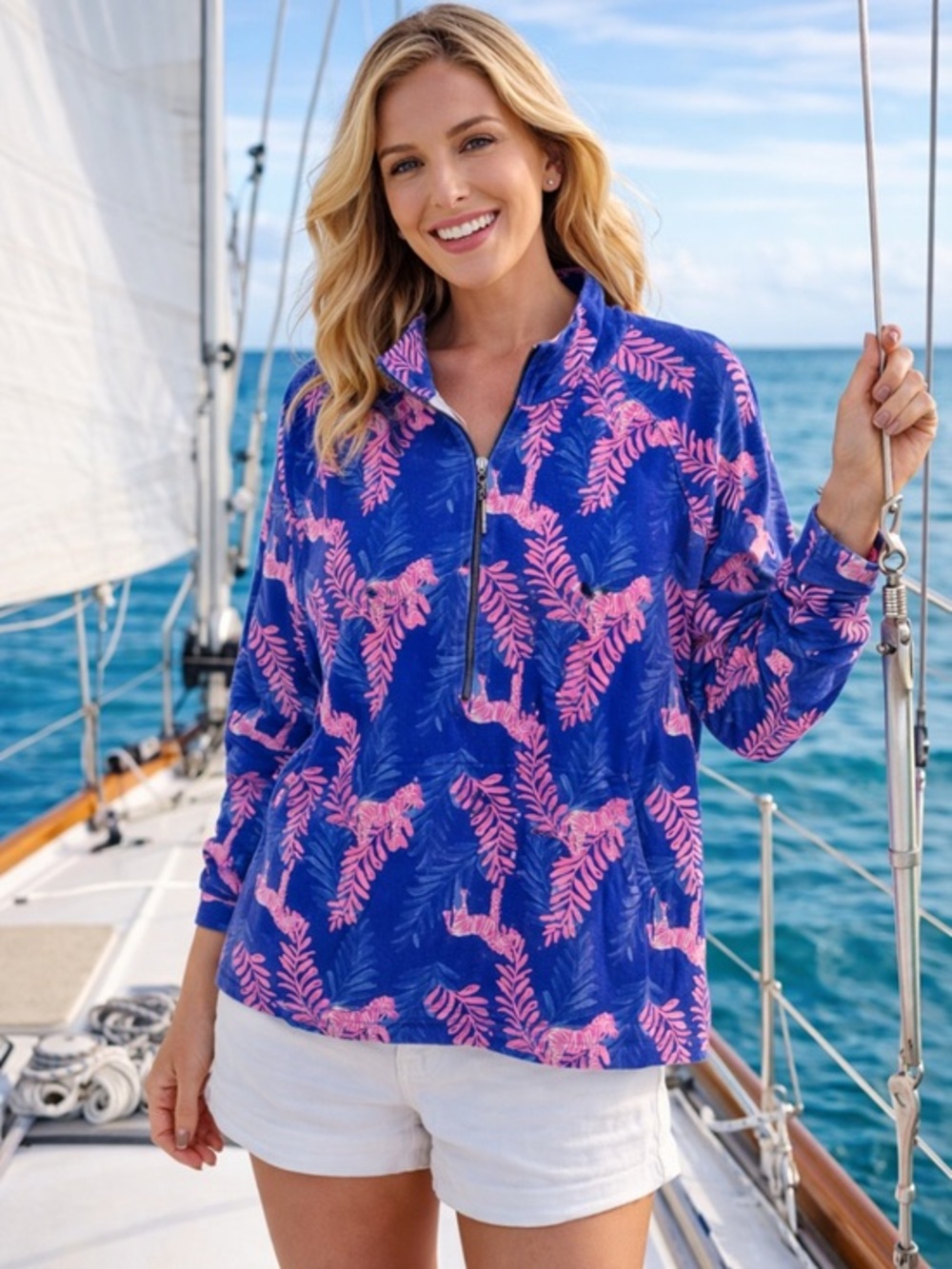 Lilly Pulitzer Women's UPF 50+ Skipper Golf Popover in  size XL